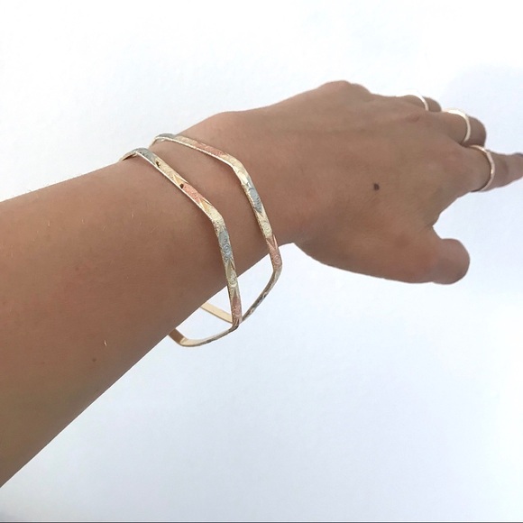 2Set Hexagon TriColor Bangle Cuff - Picture 6 of 6